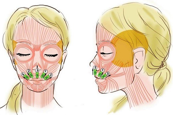 Расправляем носогубные складки и кисетные морщины вокруг губ