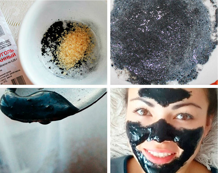 Рецепт желатиновой маски с углем